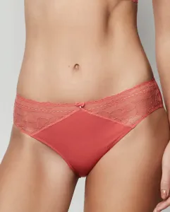 Классические плавки бикини с кружевом и не оставляющей следов резинкой Selmark, коралловый