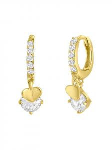 Lucardi Серьги в форме сердца из серебра 925 пробы