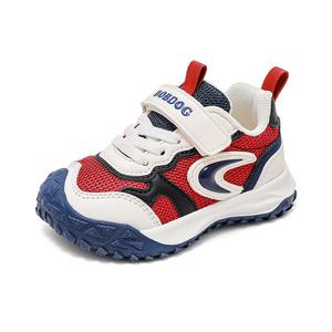 Нескользящие, амортизирующие, износостойкие, дышащие, низкие детские кроссовки для повседневной носки. Для детей от 3 до 7 лет. BOBDOG, бежевый/бордовый