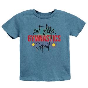 Футболка с коротким рукавом Eat sleep gymnastics repeat The Juniper Shop, Teal