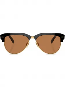 Солнцезащитные очки-навигаторы с логотипом Miu Miu Eyewear, черный