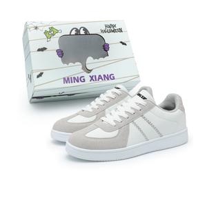 Singing Нескользящие и износостойкие легкие низкие кроссовки для скейтбординга женские, белые, серые