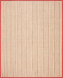 Ковер SAFAVIEH, 229 x 290 см, Natural Fiber Collection - , Rust & Rust, дизайн Border Stripe Sisal, простой уход, идеален для помещений с высокой проходимостью в гостиной, спальне (NF442B)