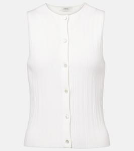 Рифленая хлопковая топ Vince, белый
