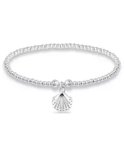 Браслет с подвесками в виде ракушек из бисера, посеребренный Macy'S, silver