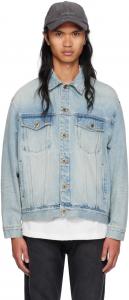 Синяя джинсовая куртка с потертостями We11done, Sky