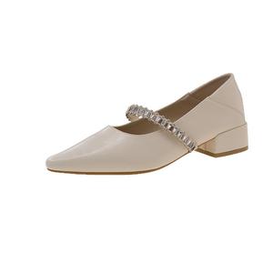 Туфли Мэри Джейн на блочном каблуке, женские, цвета экрю TAFN, Ecru