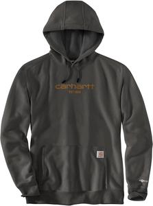 Carhartt мужская толстовка Force Relaxed Fit легкая с логотипом, Carbon Heather/Carhartt Brown