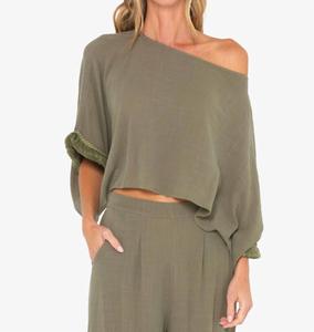 Топ Avia One Shoulder с одним плечом в цвете лесной зелени JBQ