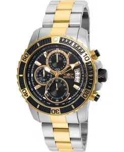 Мужские кварцевые многофункциональные часы Pro Diver 22418 с черным циферблатом Invicta, gold