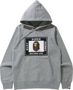 Худи BAPE Super Busy Works Pullover Hoodie 'Grey', серый