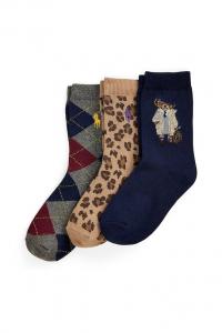 3 пары детских носков Polo Ralph Lauren, темно-синий