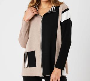 Куртка с двухцветными полосками черного/многоцветного цвета Angel Apparel