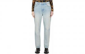 Прямые джинсы на пуговицах GANNI, светло-голубой