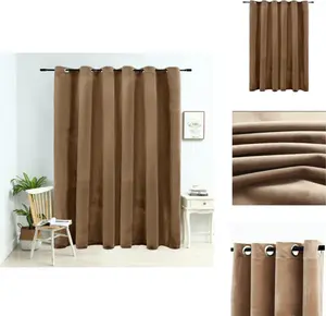 Плотная штора с металлическими люверсами, бежевый бархат, 290 x 245 см - Шторы и шторы vidaXL