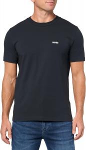 Футболка BOSS Men's Contrast Logo из хлопка и эластичного хлопка, Crisp Navy