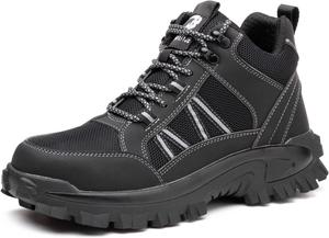 Защитная обувь U-lite для мужчин и женщин, защищенная от проколов и ударов, прочные ботинки, дышащие и удобные, для промышленного и строительного использования, черный