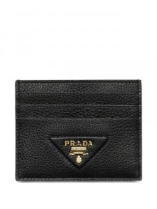 Текстурированный держатель карт Prada, черный