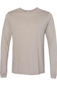 Футболка с длинным рукавом BELLA + CANVAS Heather CVC, цвет heather stone