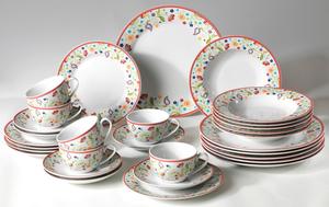 КОМПЛЕКСНЫЙ НАБОР: синий, желтый, зеленый, красный, белый. Набор Shanti Doppio из 30 предметов на 6 персон Ritzenhoff Breker, синий/желтый/зеленый/красный/белый