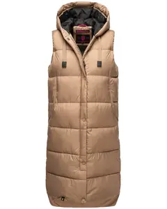 Стеганый жилет Marikoo "Sayorii", капюшон на широкой кулиске, коричневый