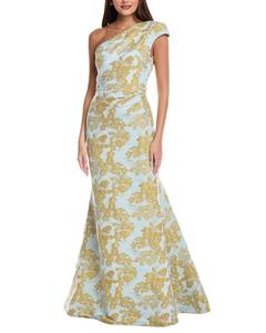 Платье Rene Ruiz с одним плечом из жаккарда, синий