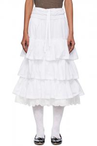 Многоярусная юбка миди с завышенной талией Open Yy, белый