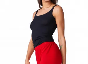 Майка в узкую ребристую резинку, черная Monrow