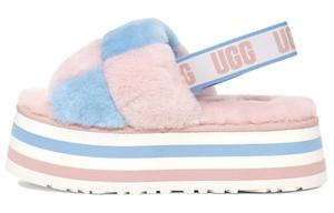 Шлепанцы женские Ugg DISCO меховые на платформе, мультиколор