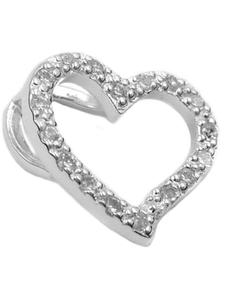 Gallay Кулон в форме сердца с кубическим цирконием, серебро 925 пробы