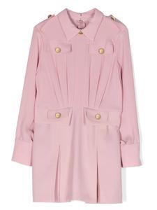 Elisabetta Franchi La Mia Bambina платье с длинными рукавами и складками, розовый