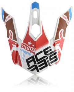 Пик защитный Acerbis Steel Kinder/Eclipse для шлема, белый/красный/черный