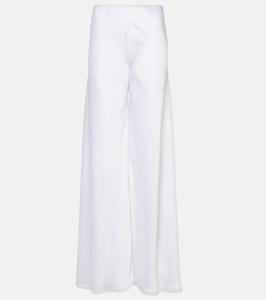 Прямые атласные брюки с высокой талией Norma Kamali, Snow White