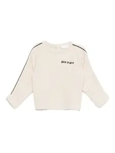 Свитер с круглым вырезом и логотипом Palm Angels Kids, нейтральный