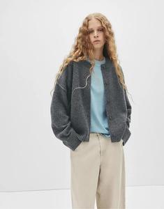 Кардиган Pull&Bear с рукавами реглан и пуговицами серого цвета