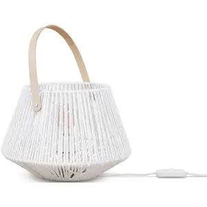 Настольная лампа CISCO E27, лампа для письменного стола и ночника, лампа для чтения с кожаным ремешком и корзиной, цоколь E27 Paco Home, белый