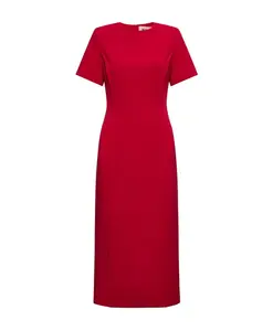 Платье миди с круглым вырезом Silvian Heach, красный