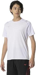Мужская футболка с коротким рукавом Mizuno 32MAB024, быстросохнущая, впитывает пот, быстро сохнет, белый