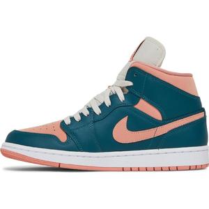 Кроссовки Nike Air Jordan Wmns Air 1 Mid, розовый/белый/темно-зеленый