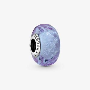 Шарм Pandora Moments Wavy Lavender Murano, серебро/фиолетовый