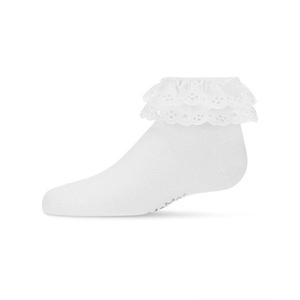 Носки Dual layer eyelet lace anklet Memoi, White