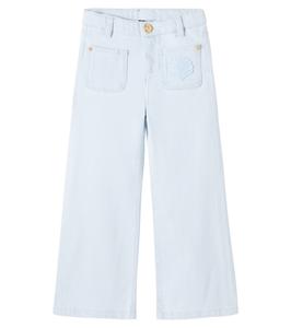 Вышитые джинсы Versace Kids, светло-синий