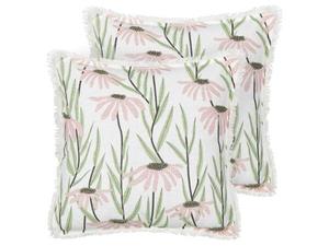 Подушка Beliani 2 шт GYNURA, 45x45x45 см цвет grün/multicolor/pink/weiß