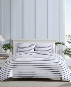 Комплект постельного белья Brenton Stripe Percale Nautica, темно-синий