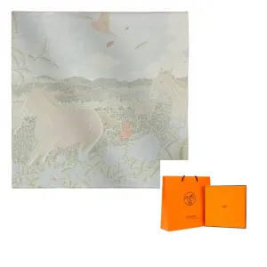 HERMES Шёлковый шарф женский серый, Gray