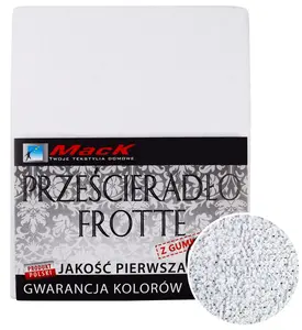 Простыня махровая на резинке 140х200 см - мягкая, дышащая, с эластичным краем, белая MACK