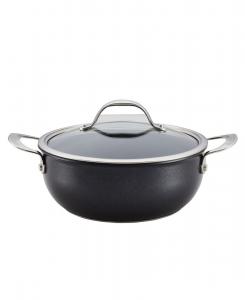 Гибридная алюминиевая антипригарная кастрюля X объемом 4 кварты с крышкой Anolon, Dark Gray