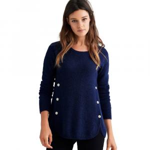 Женский пуловер Ellos больших размеров с отделкой пуговицами, цвет Marine Blue