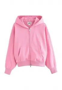 Толстовка на молнии стандартного кроя с капюшоном Self., Bright Pink