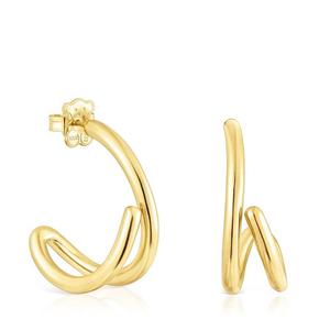 Серьги-кольца Tous Bent, серебро позолоченное